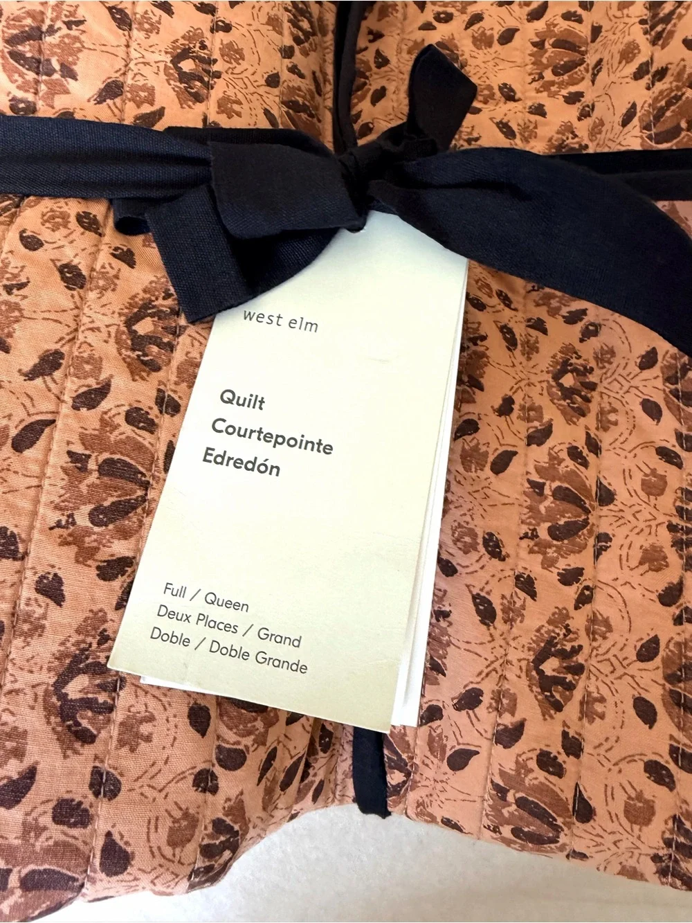 West Elm Gemma Reversible Print- Floral Quilted Quilt